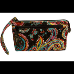 Vera Bradley Colorful Wallet Wristlet Top Zip w/ Wrist Strap 6 Credit Card Slots